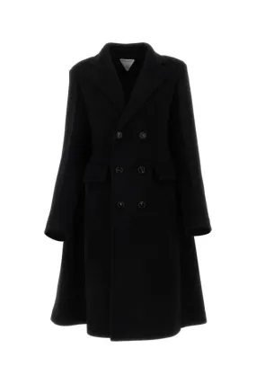 BOTTEGA VENETA | Black wool blend cape coat