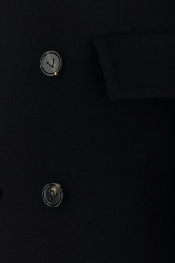 BOTTEGA VENETA | Black wool blend cape coat