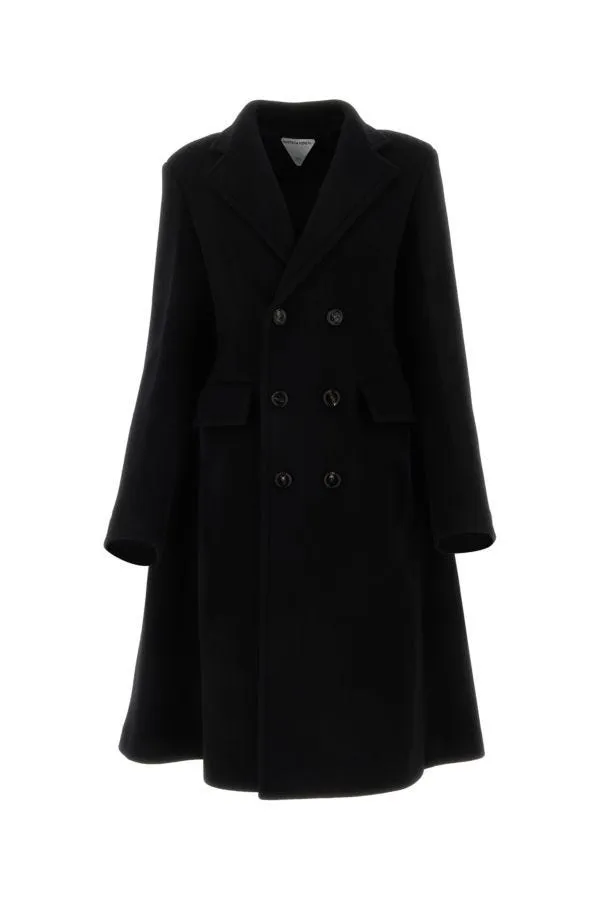 BOTTEGA VENETA | Black wool blend cape coat
