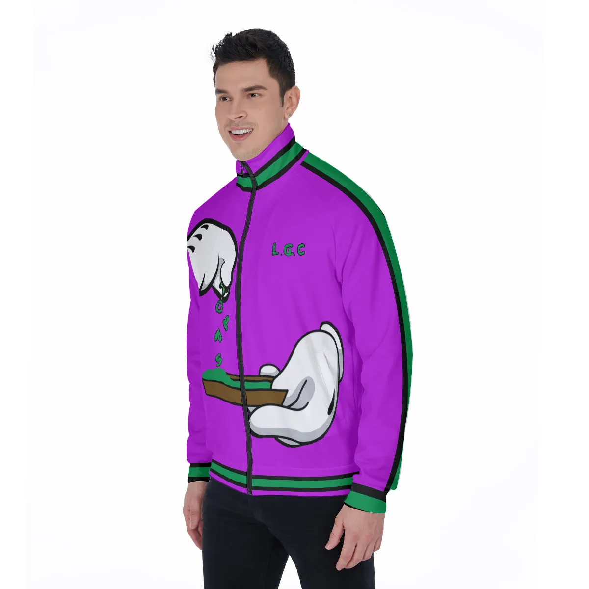 BURN THE OPPS PRPLE Stand Collar Jacket