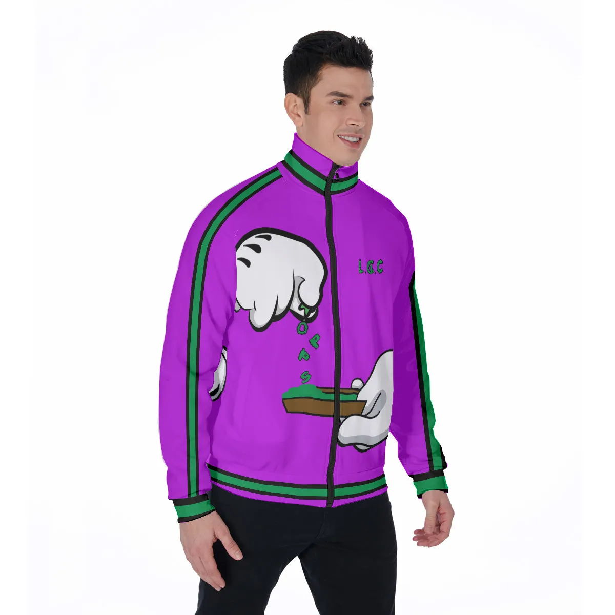 BURN THE OPPS PRPLE Stand Collar Jacket