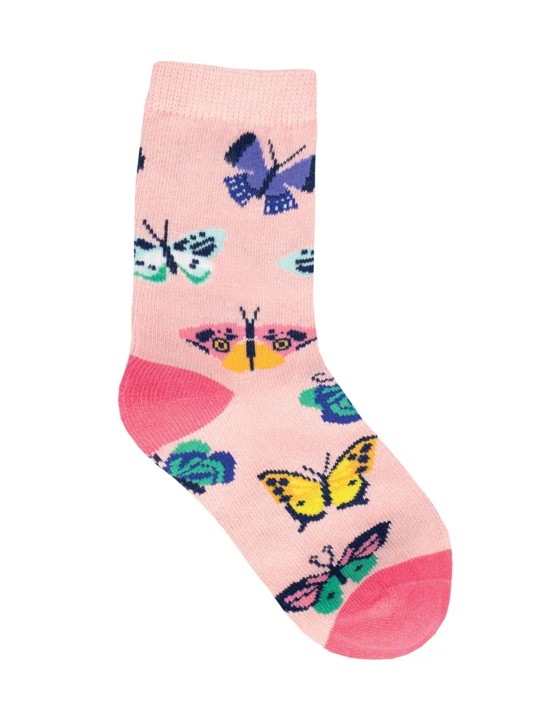 Butterfly Migration Kid's Socks Pink (2-4 Years)
