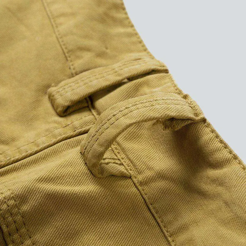 Camouflage cargo men's denim shorts