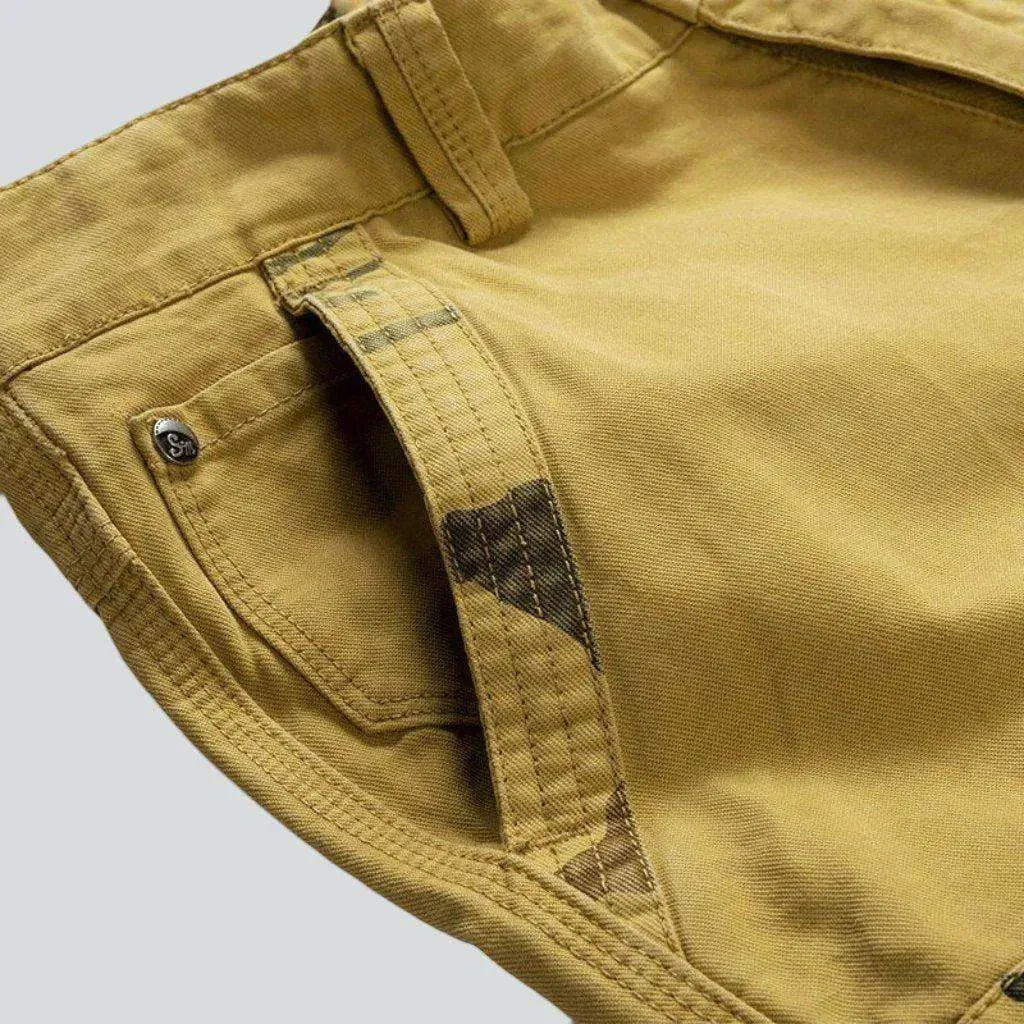 Camouflage cargo men's denim shorts