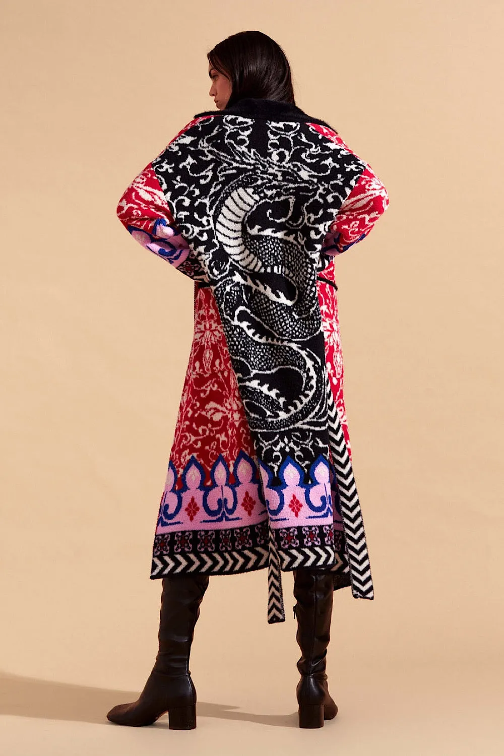 CAPPOTTO IN MAGLIA PATTERN FIORI