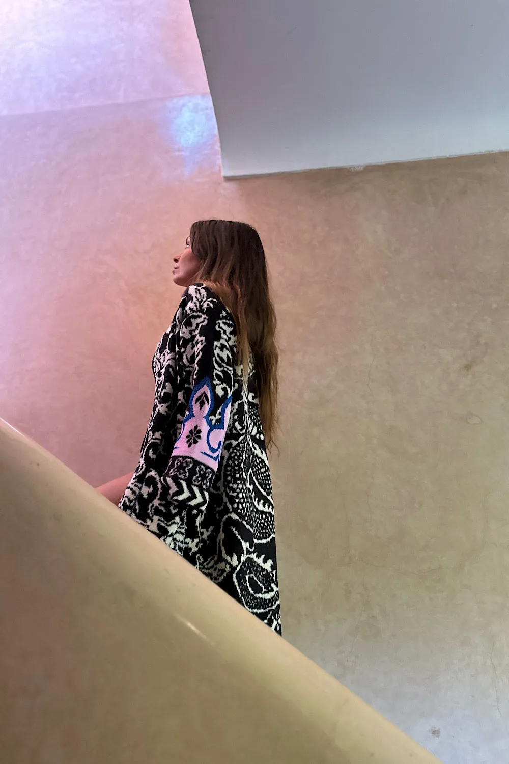 CAPPOTTO IN MAGLIA PATTERN FIORI