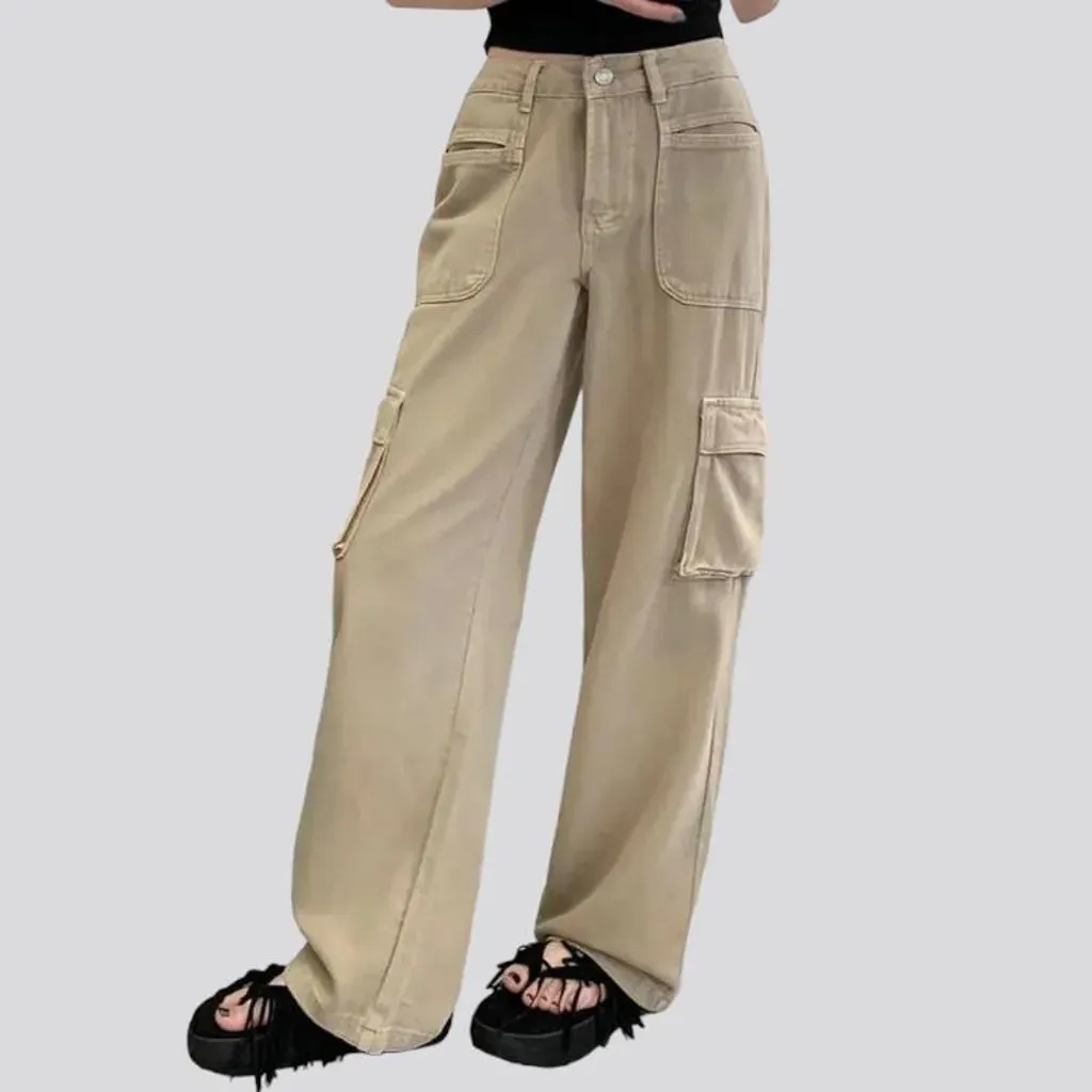 Cargo floor-length jeans
 for women