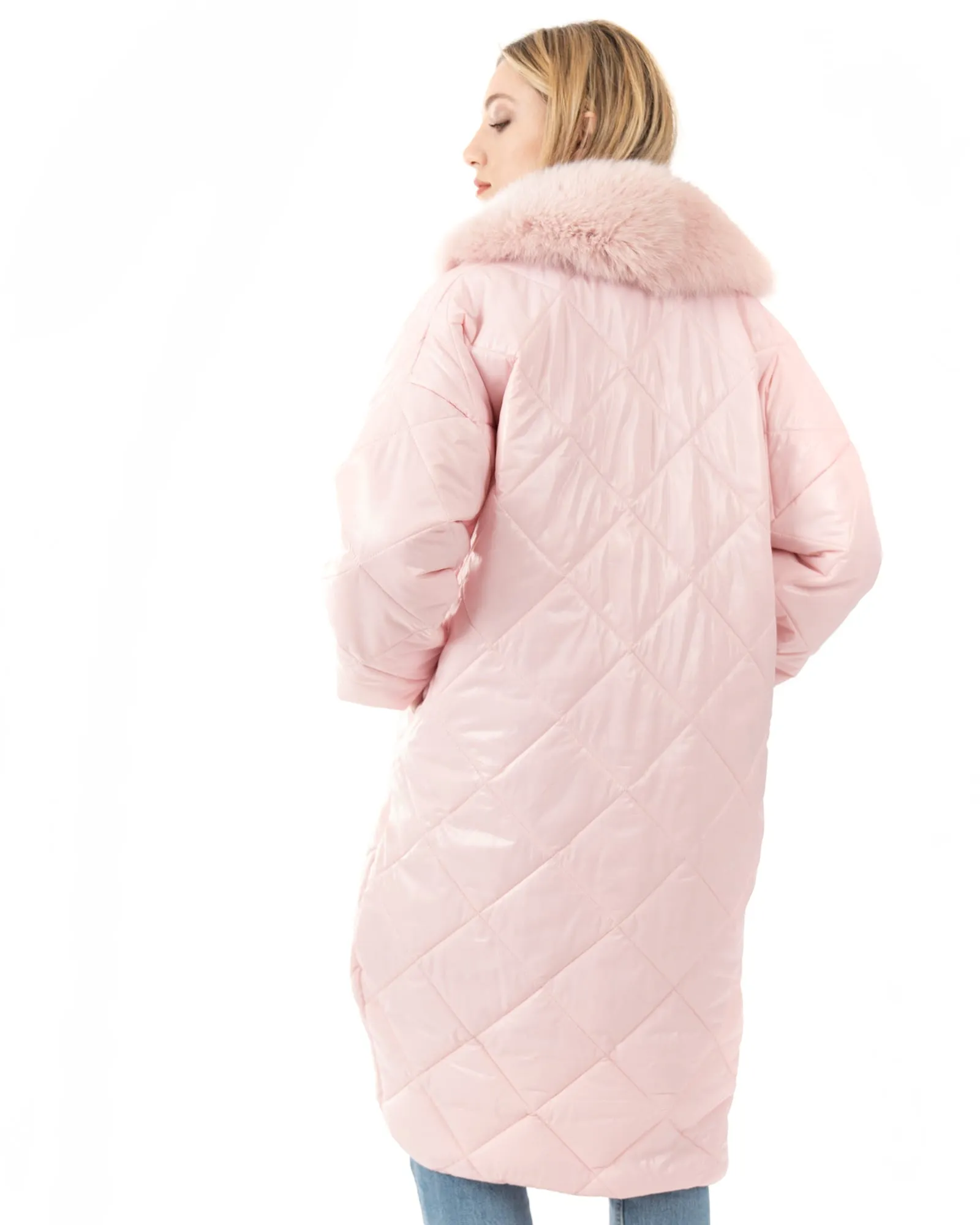 Cento Grammi with Fox collar - Pink