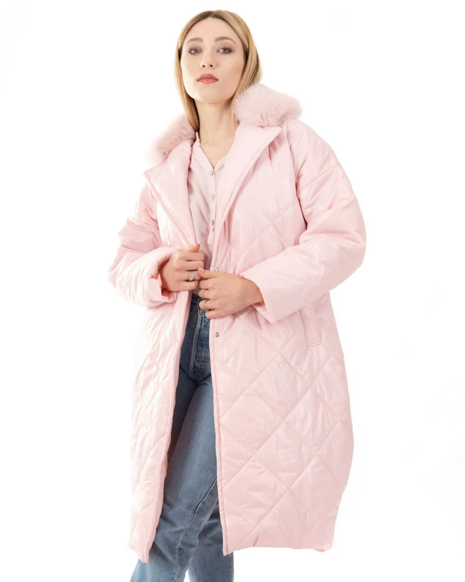 Cento Grammi with Fox collar - Pink