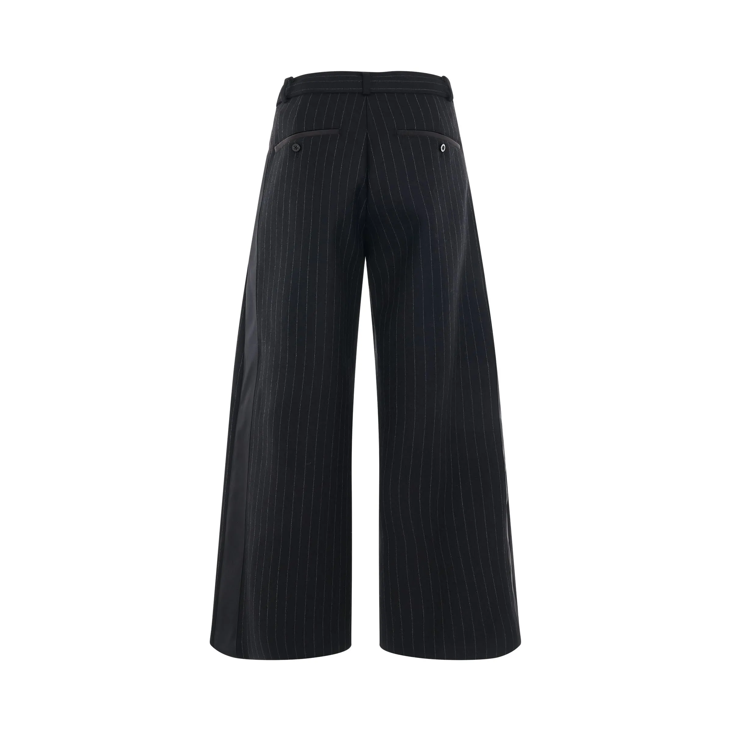Chalk Stripe Bonding Pants in Black