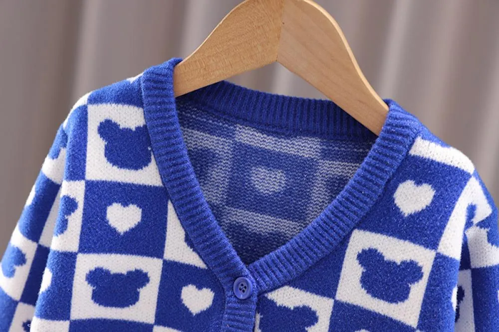 Children's Knitted Sweater Cardigan Western Style Coat Wholesale Kids Clothes