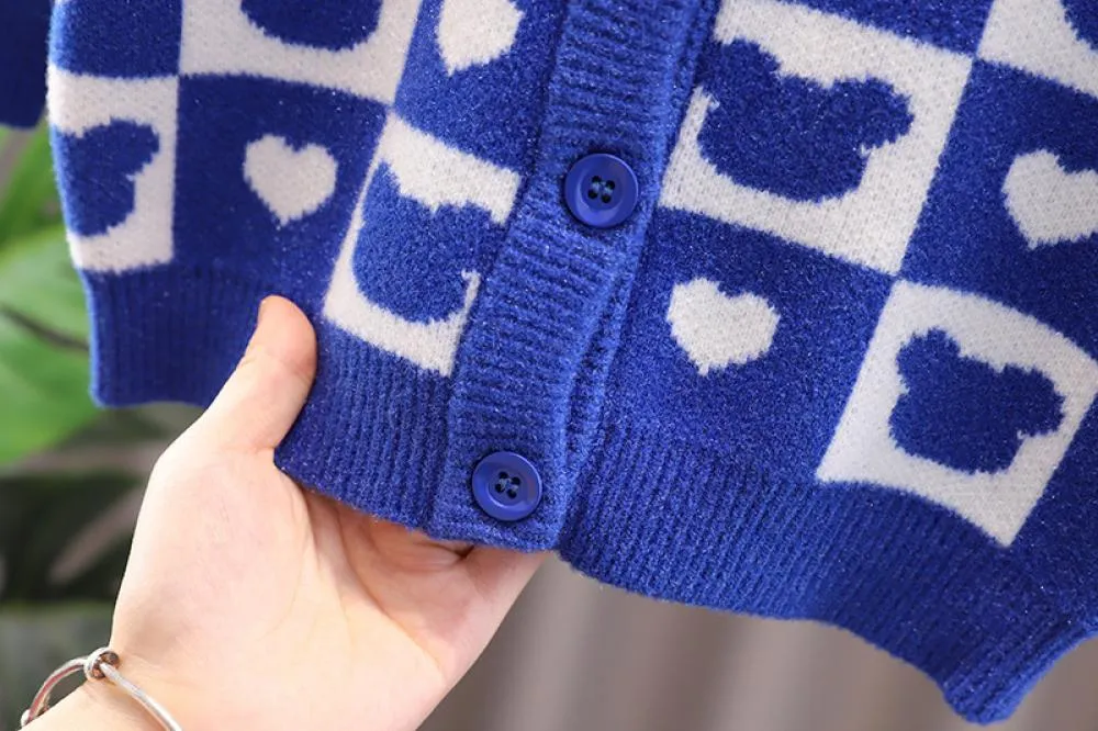 Children's Knitted Sweater Cardigan Western Style Coat Wholesale Kids Clothes
