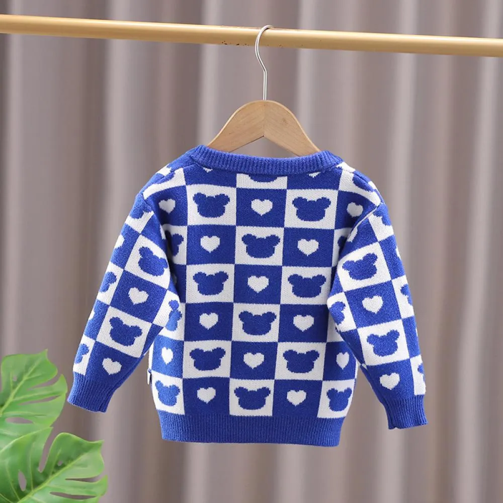 Children's Knitted Sweater Cardigan Western Style Coat Wholesale Kids Clothes