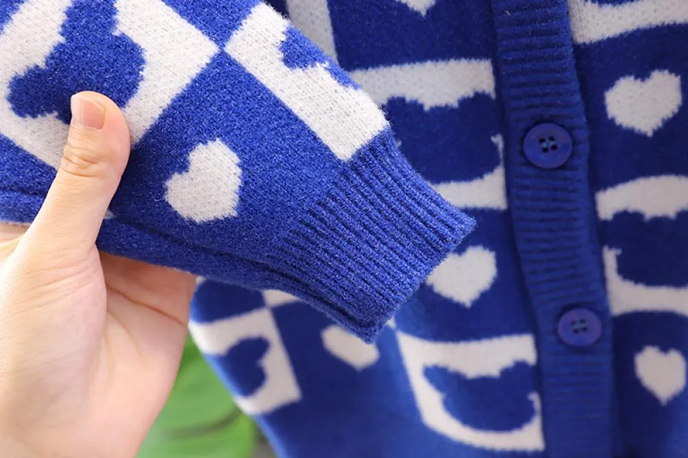 Children's Knitted Sweater Cardigan Western Style Coat Wholesale Kids Clothes