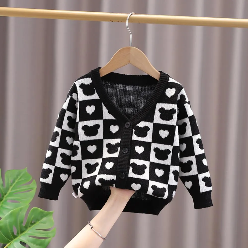 Children's Knitted Sweater Cardigan Western Style Coat Wholesale Kids Clothes