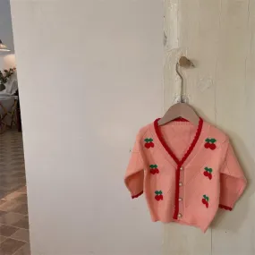 Children's Sweater Coat Autumn and Winter Girls' Knitted Cardigan Wholesale Girls Clothes
