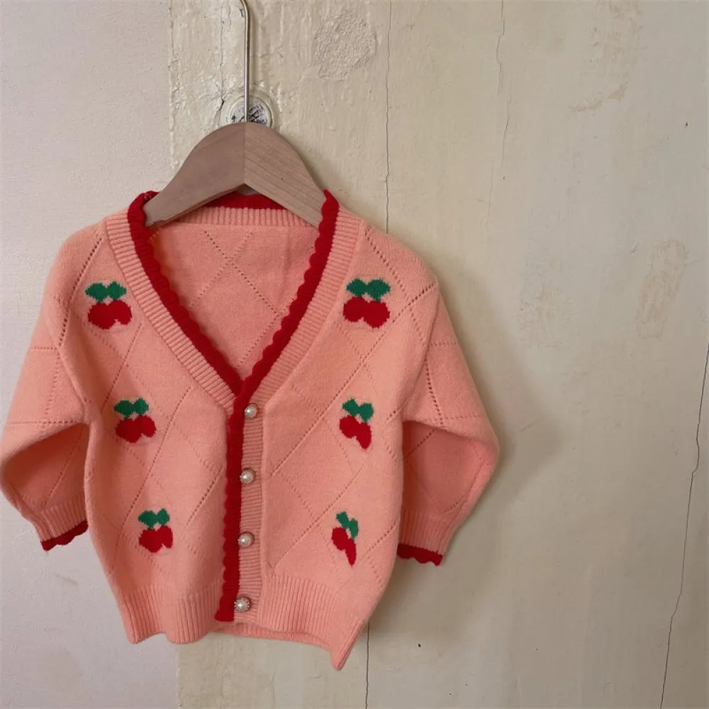 Children's Sweater Coat Autumn and Winter Girls' Knitted Cardigan Wholesale Girls Clothes