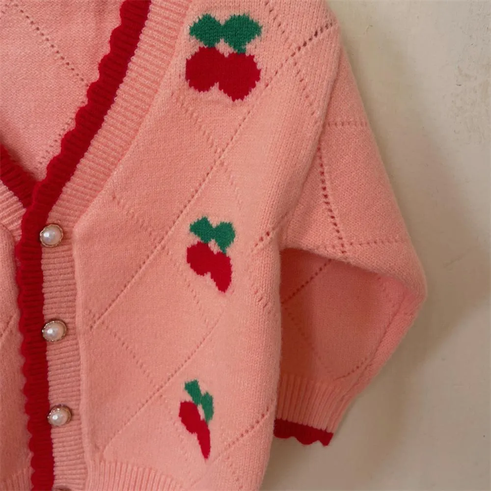Children's Sweater Coat Autumn and Winter Girls' Knitted Cardigan Wholesale Girls Clothes