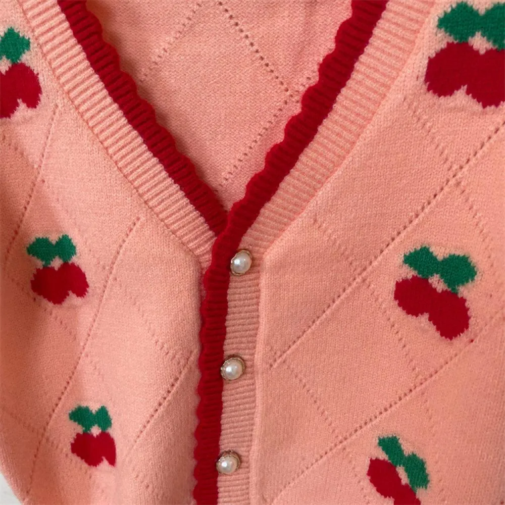 Children's Sweater Coat Autumn and Winter Girls' Knitted Cardigan Wholesale Girls Clothes