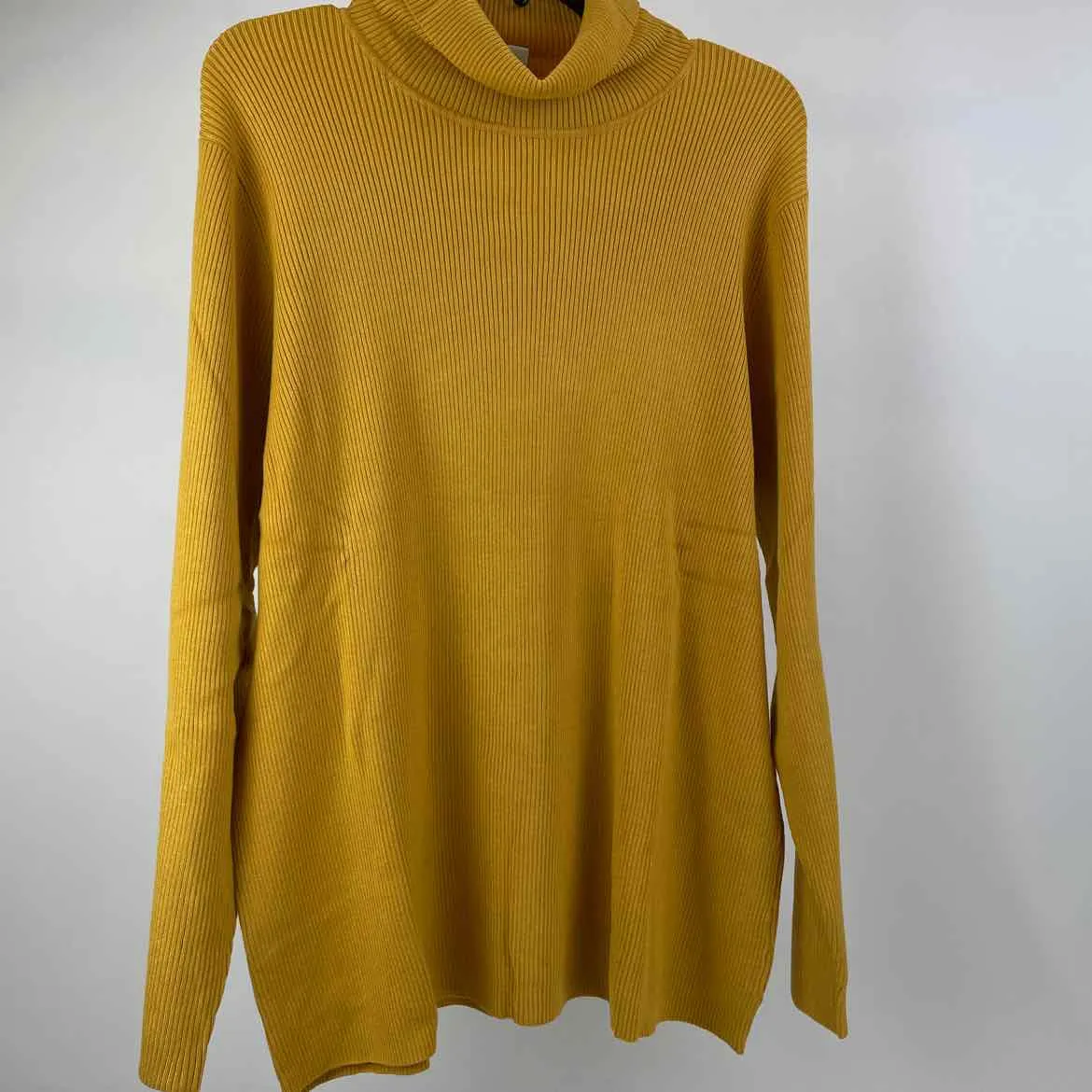 Coldwater Creek Size 3X Golden Yellow Knit Long Sleeve Turtleneck Sweater