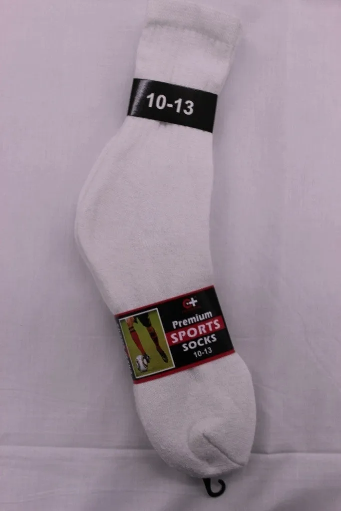 cotton plus men's white premium crew socks Case of 240
