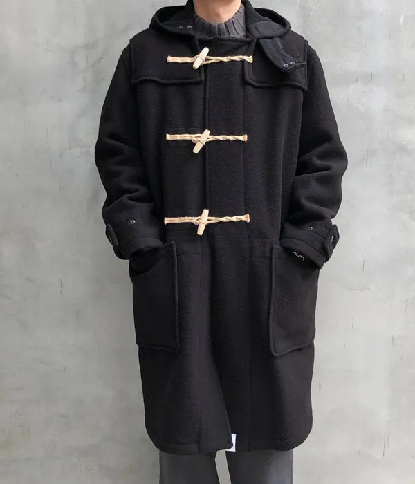 DESCENDANT/MONTY WOOL COAT GLOVERALL (BLACK)