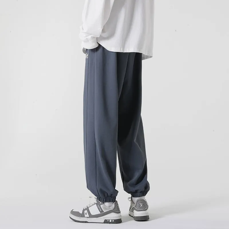 Elastic Waist Knitted Sports Tapered Sweatpant