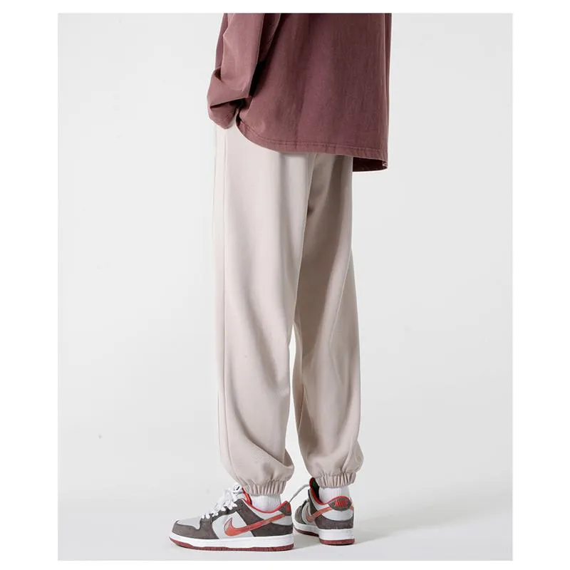 Elastic Waist Knitted Sports Tapered Sweatpant