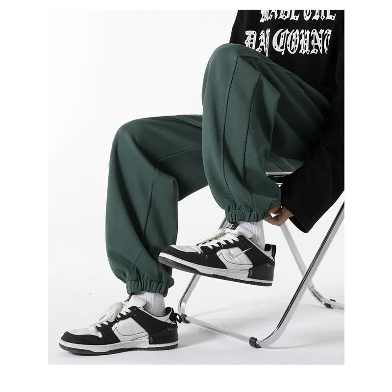 Elastic Waist Knitted Sports Tapered Sweatpant
