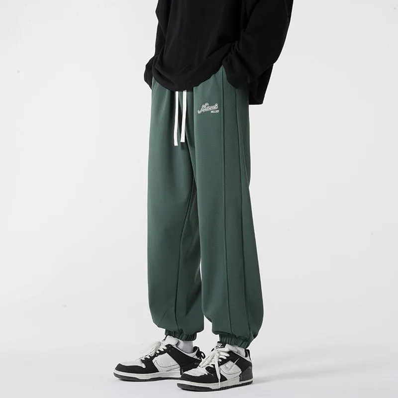 Elastic Waist Knitted Sports Tapered Sweatpant