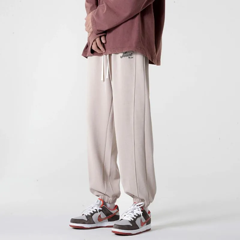Elastic Waist Knitted Sports Tapered Sweatpant