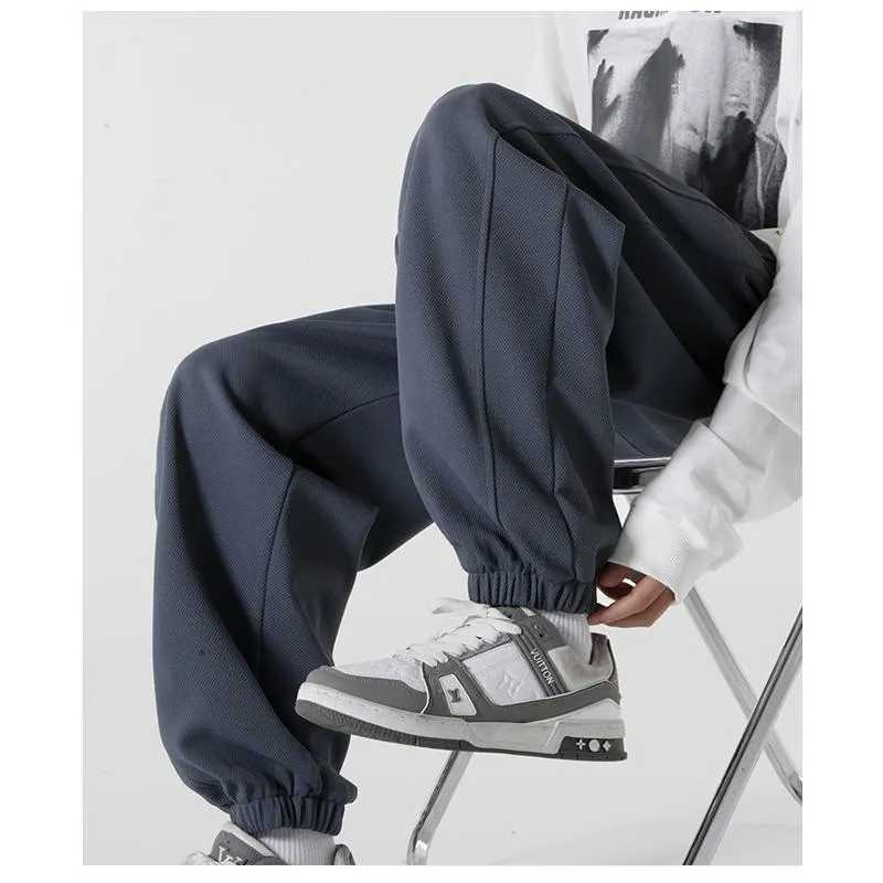 Elastic Waist Knitted Sports Tapered Sweatpant
