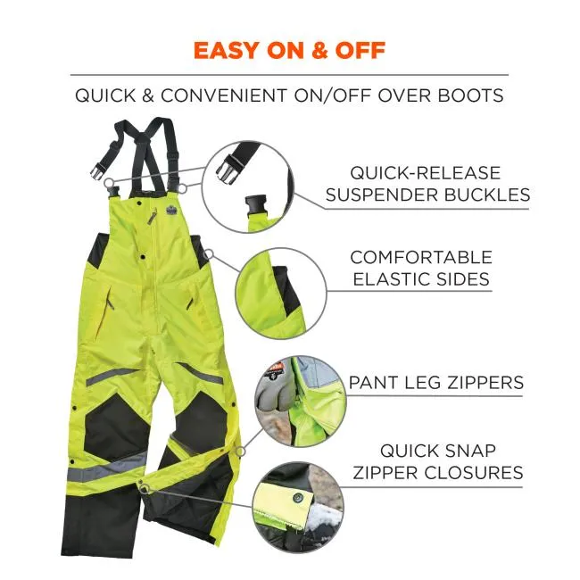 Ergodyne GloWear 8928 Class E Hi-Vis Insulated Bibs - Lime