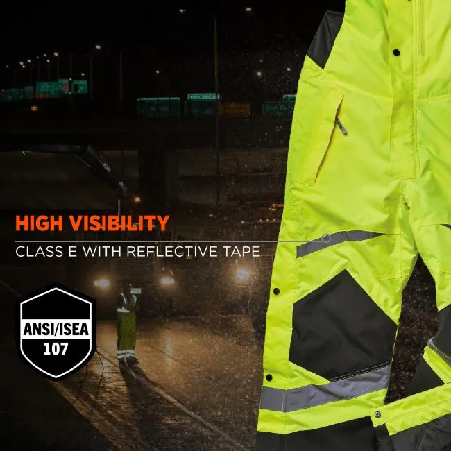 Ergodyne GloWear 8928 Class E Hi-Vis Insulated Bibs - Lime