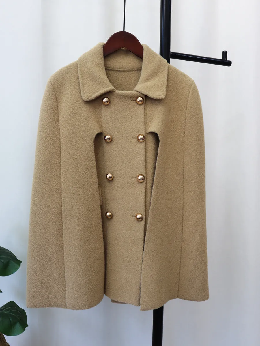Fashionkova fall photoshoot outfits Autumn and Winter New High-Grade Loose Knitted Double-Sided Woolen Coat Elegant Thickened Sweater Cape for Women