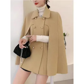 Fashionkova fall photoshoot outfits Autumn and Winter New High-Grade Loose Knitted Double-Sided Woolen Coat Elegant Thickened Sweater Cape for Women