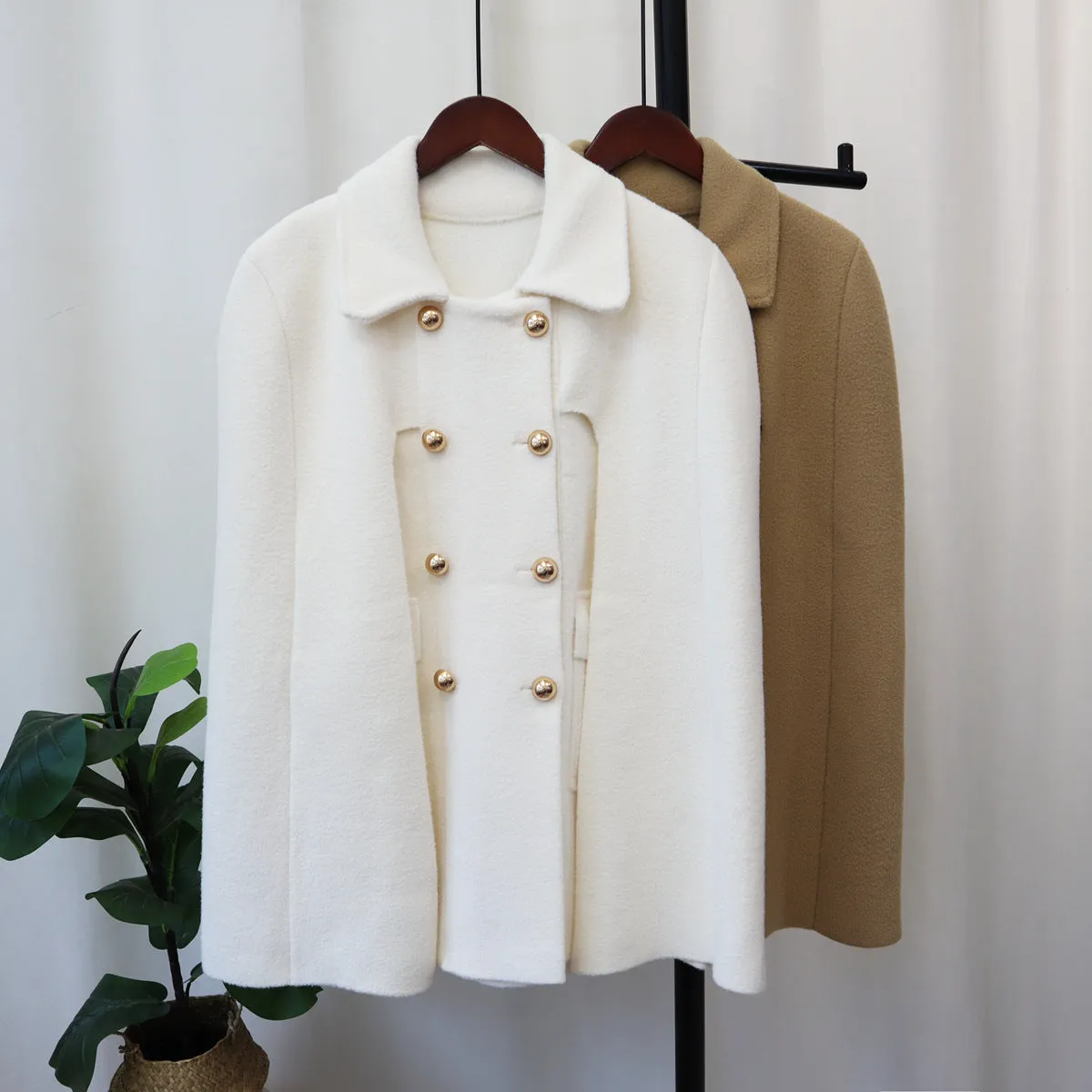 Fashionkova fall photoshoot outfits Autumn and Winter New High-Grade Loose Knitted Double-Sided Woolen Coat Elegant Thickened Sweater Cape for Women