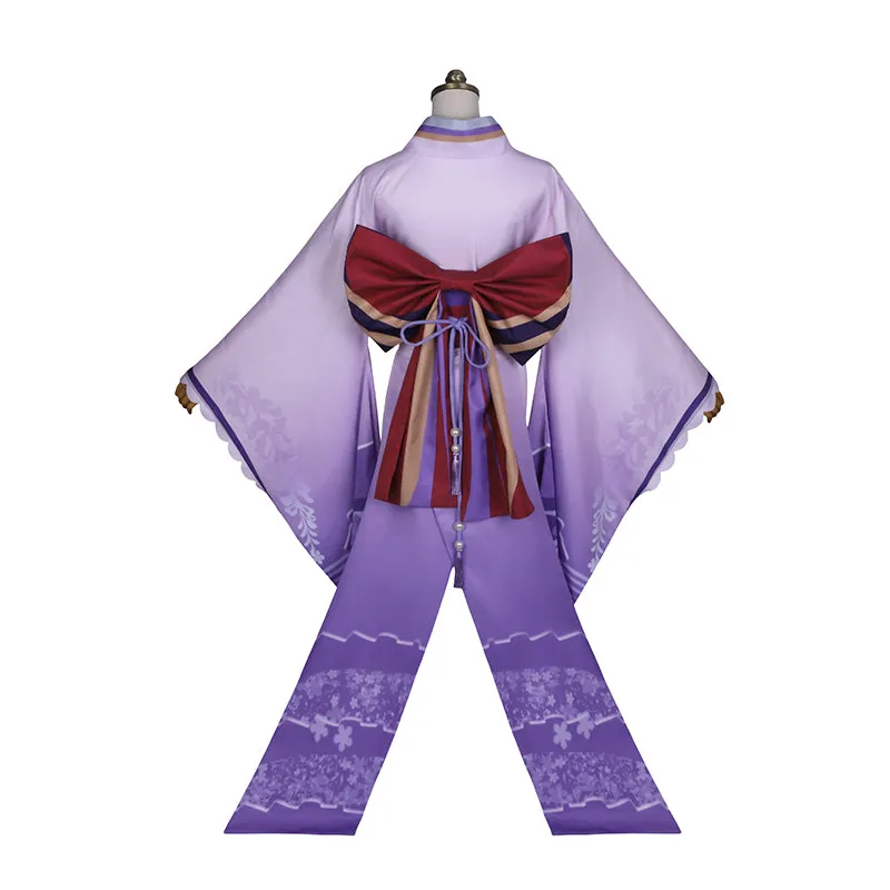 Genshin Impact Raiden Shogun Costume Gameplay Baal Cosplay Dress Purple Kimono Zhen Version