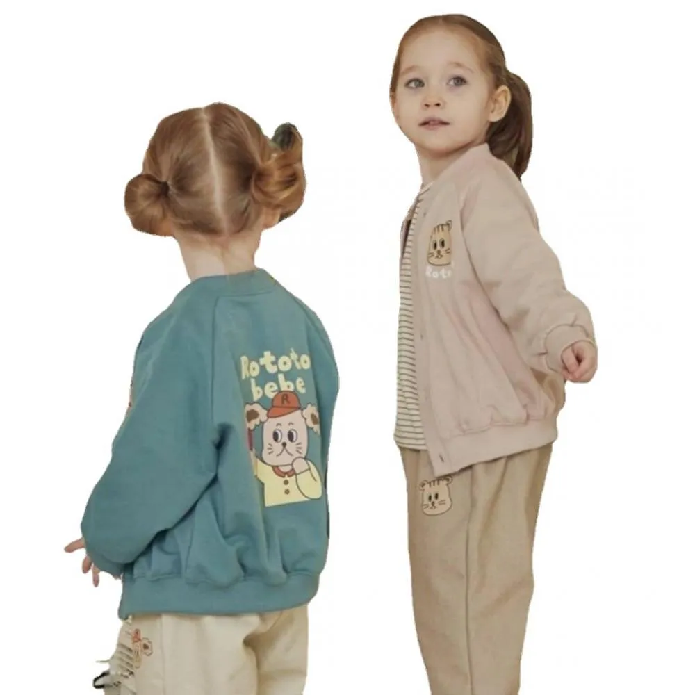 Girls Autumn Coat Cartoon Printed Wholesale Baby Girl Clothes