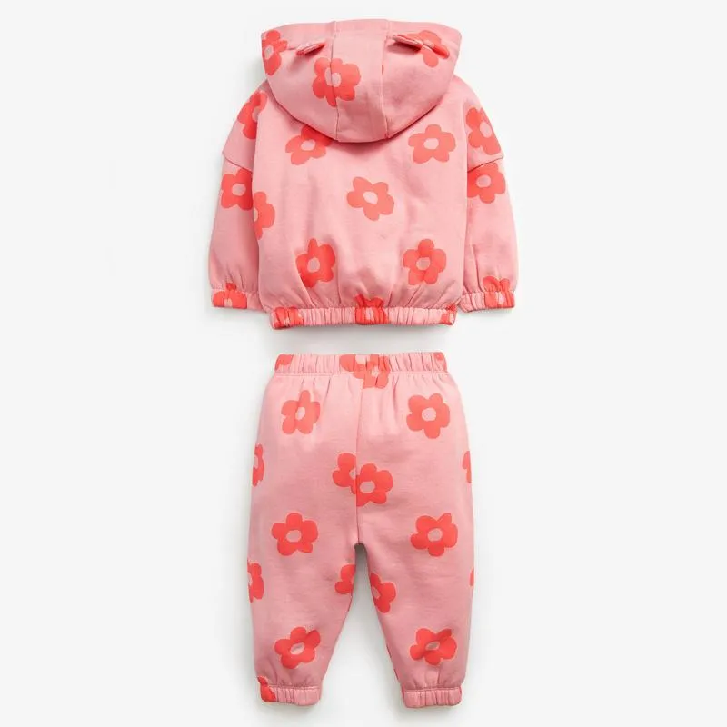 Girls Autumn Flower Zipper Coat And Pants Set Wholesale Clothing For Girls