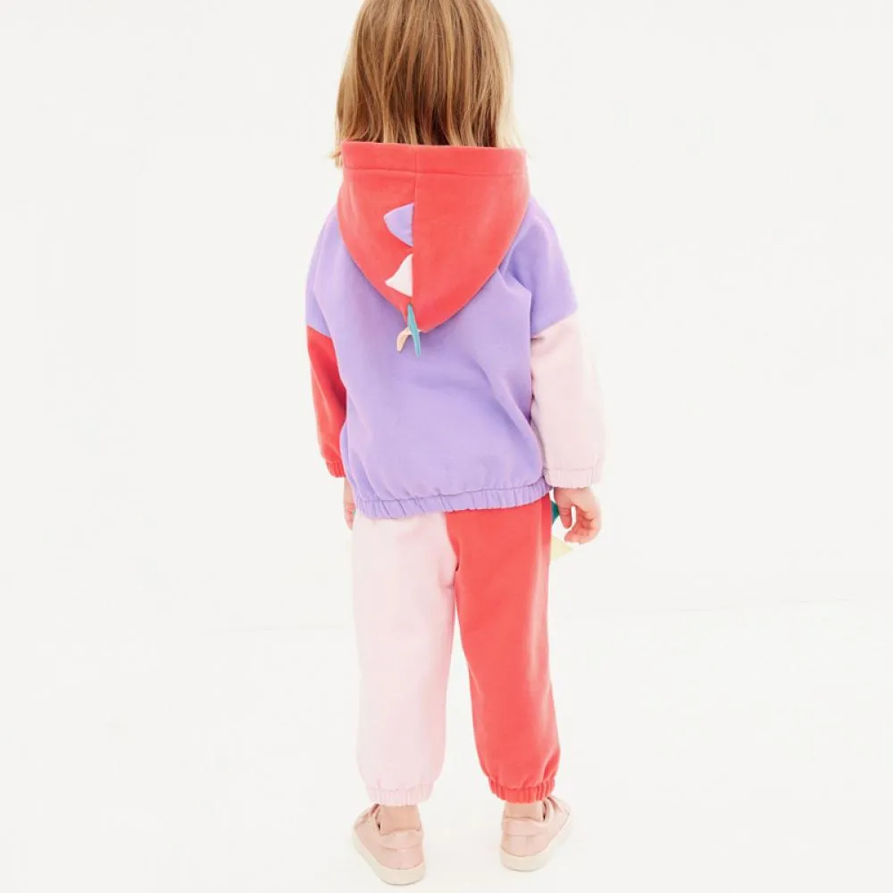 Girls Autumn Patch Hoodie Coat and Pants Set Wholesale Little Girl Clothing