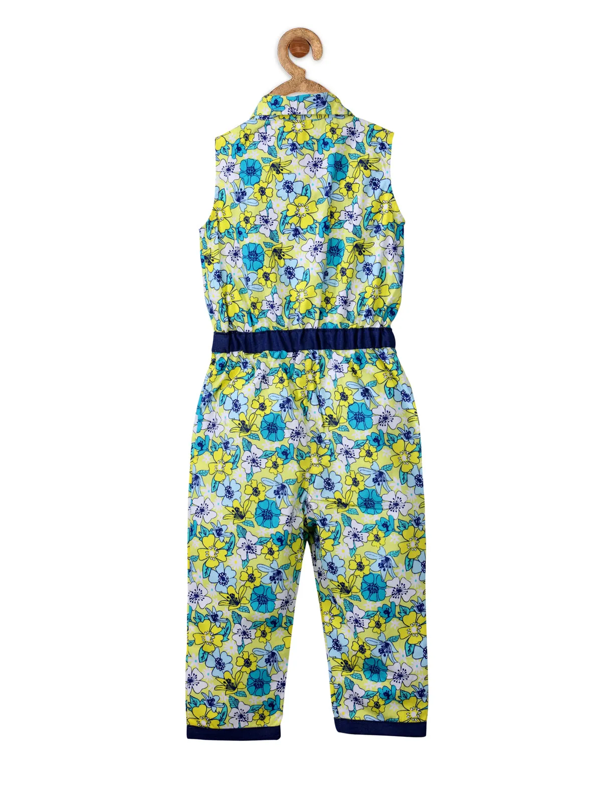 Girl's  Bright Flower Print Jumpsuit - StyleStone Kid