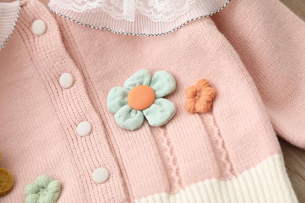 Girls Knitwear Children's Wear Sweater Cardigan Autumn Coat Wholesale Girls Clothes