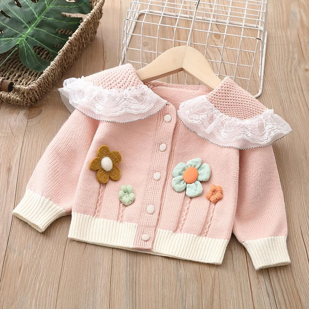 Girls Knitwear Children's Wear Sweater Cardigan Autumn Coat Wholesale Girls Clothes