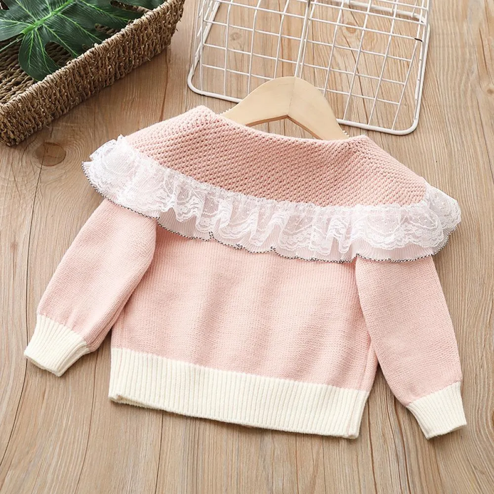 Girls Knitwear Children's Wear Sweater Cardigan Autumn Coat Wholesale Girls Clothes
