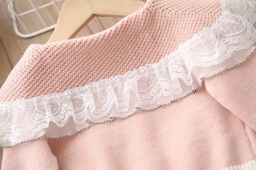 Girls Knitwear Children's Wear Sweater Cardigan Autumn Coat Wholesale Girls Clothes