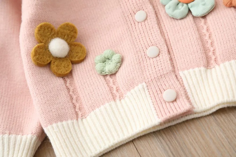 Girls Knitwear Children's Wear Sweater Cardigan Autumn Coat Wholesale Girls Clothes