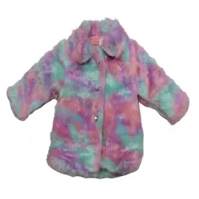 Girls Multicolour Fur Collar coat (1-3yrs) 04JTC8096
