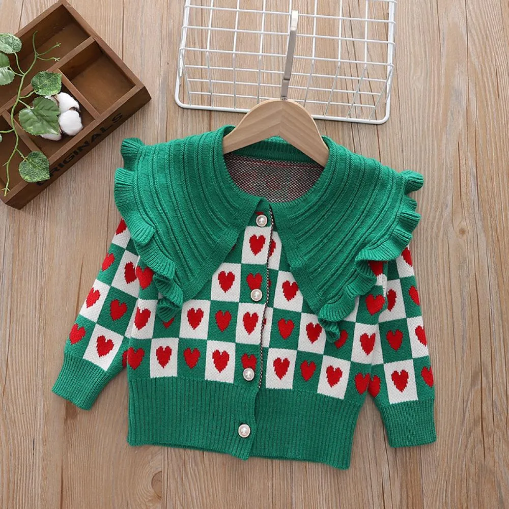 Girls Sweater Cardigan Autumn and Winter Knitted Coat Wholesale Girls Clothes