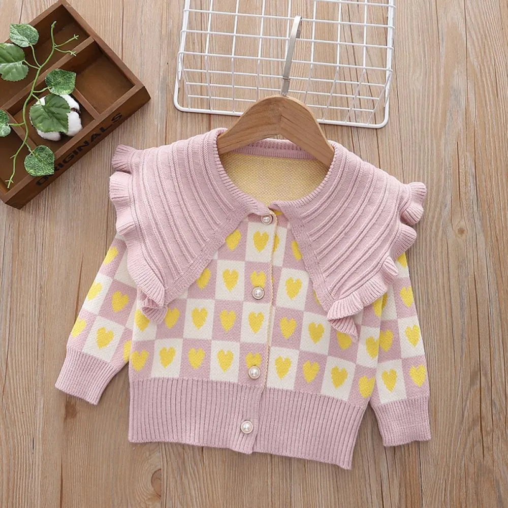 Girls Sweater Cardigan Autumn and Winter Knitted Coat Wholesale Girls Clothes